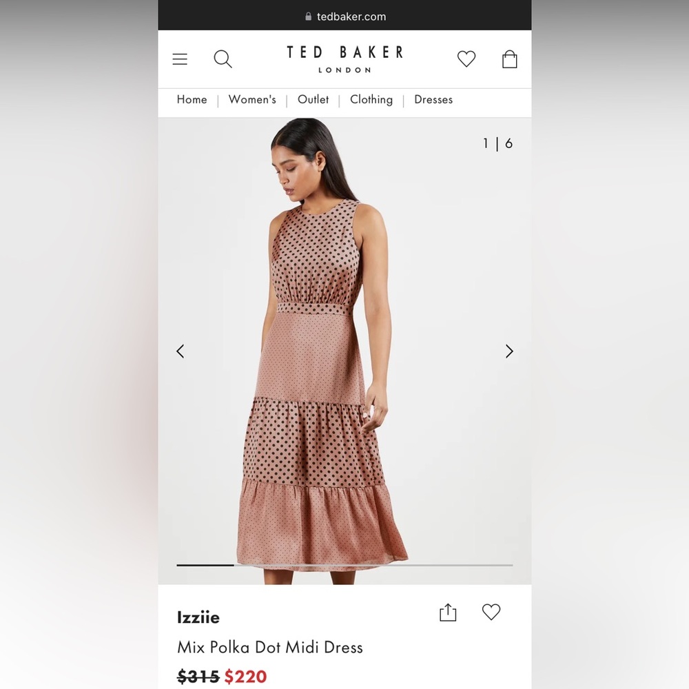 Ted Baker Silk Midi Dress